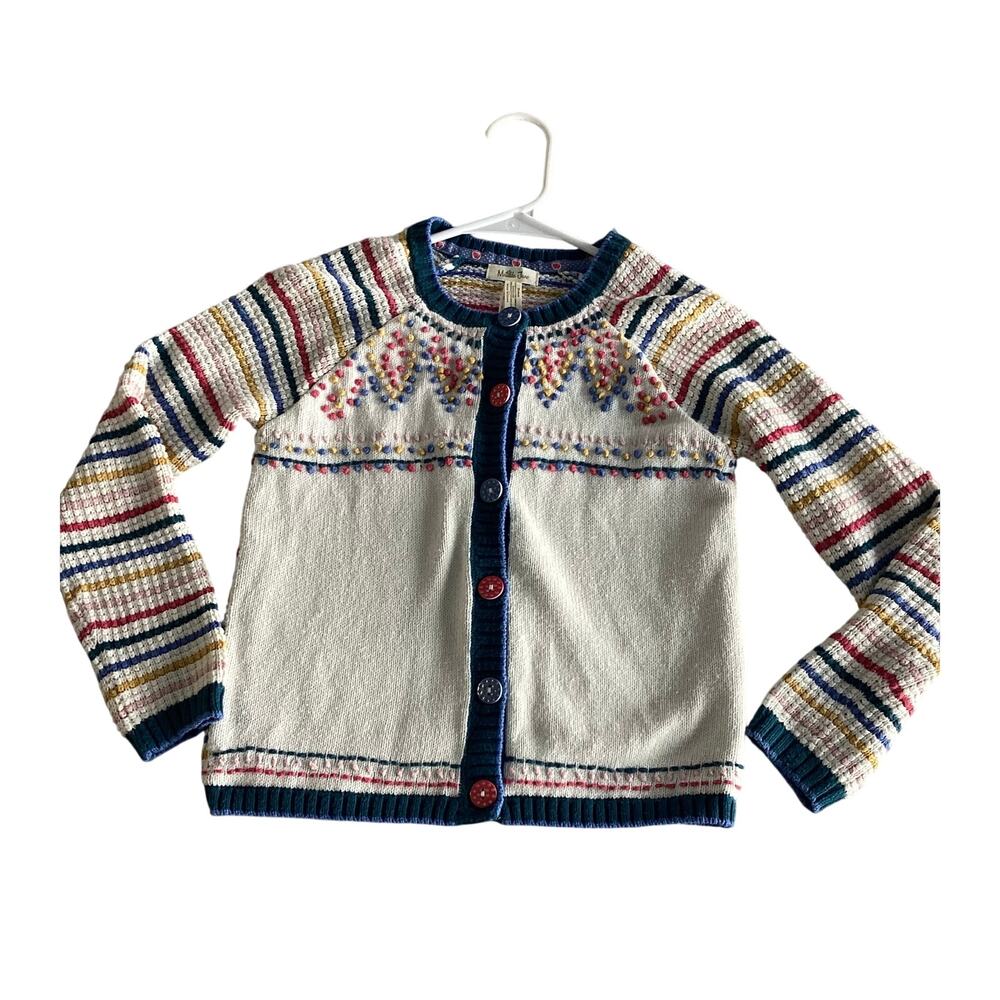 Matilda jane girls‎ multicolor striped cardigan embroidered bohemian size 8